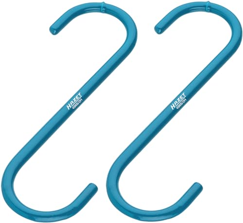 HAZET(ハゼット) 4968/2H フックセット 絶縁コーティング 2本組 ブレーキホース 配管部品 整備工具 メカニック工具 自動車 バイク 整備用品 吊り下げフック 壁掛けフック 工具収納 ツールホルダー ブルー 全長190mm DIY 作業工具 ドイツ製 プロ仕様 【日本正規輸入品】